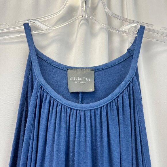 Olivia Rae Halter Round Hem Maxi Shift Dress Blue Womens Size XS - Picture 4 of 9